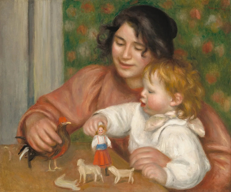 Barn med legetøj - Gabrielle og kunstnerens søn, Jean - Pierre-Auguste Renoir