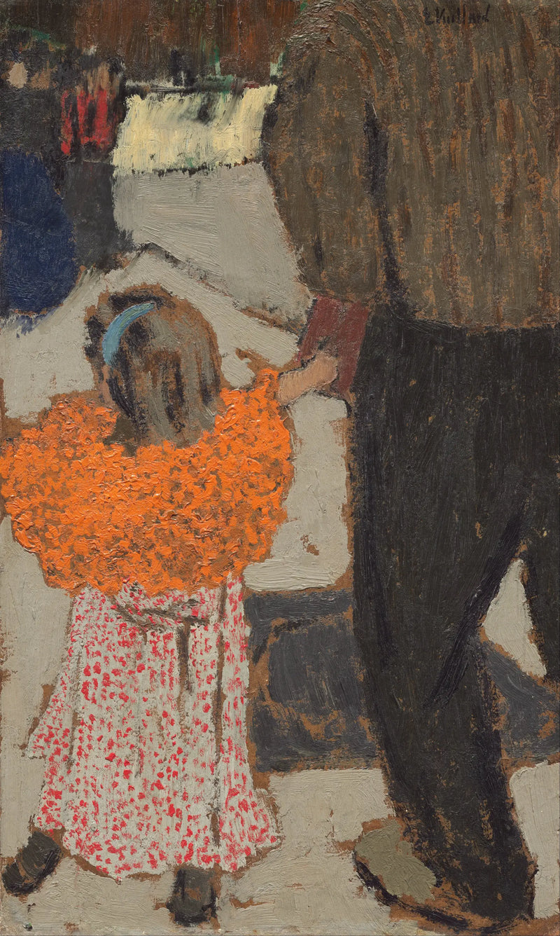 Børn med tørklæde i rød - Édouard Vuillard