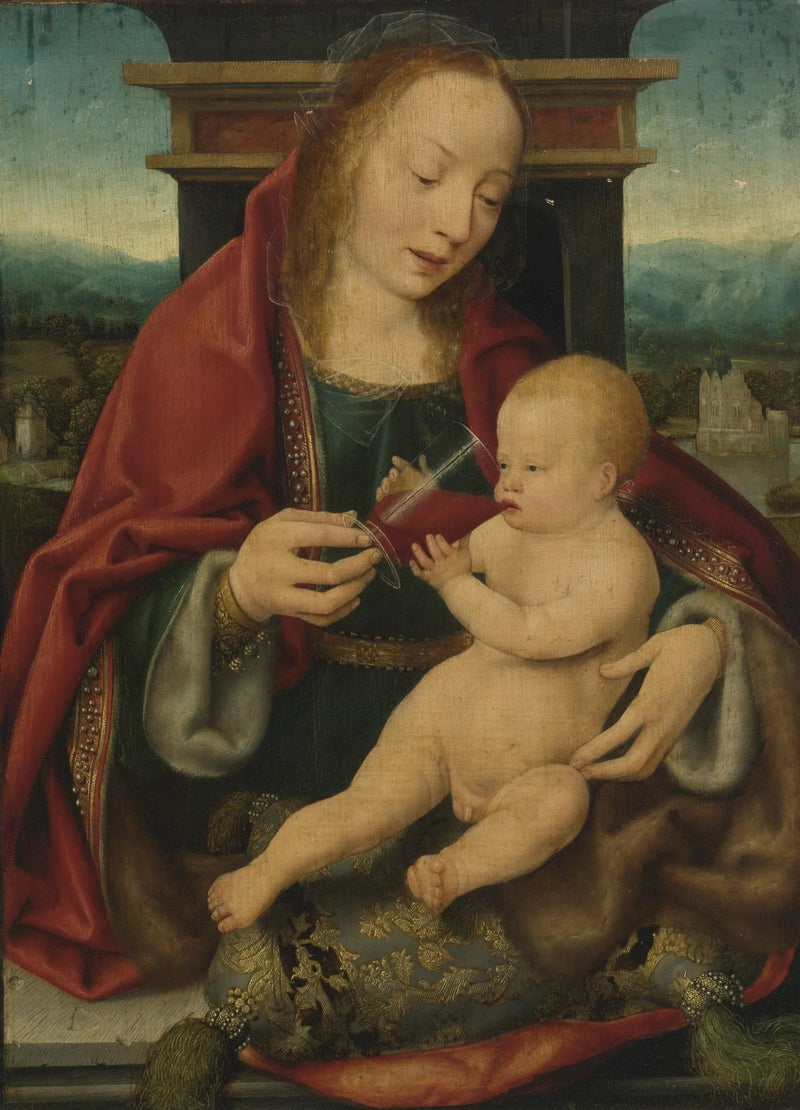 Jomfru og vinrykker - Joos van Cleve