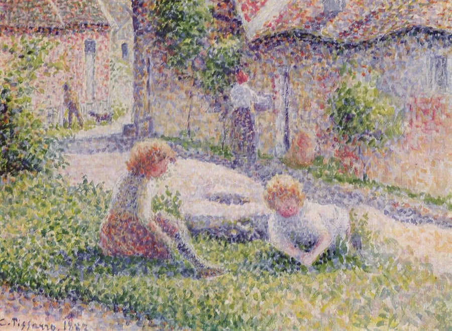Børn på gården - Camille Pissarro