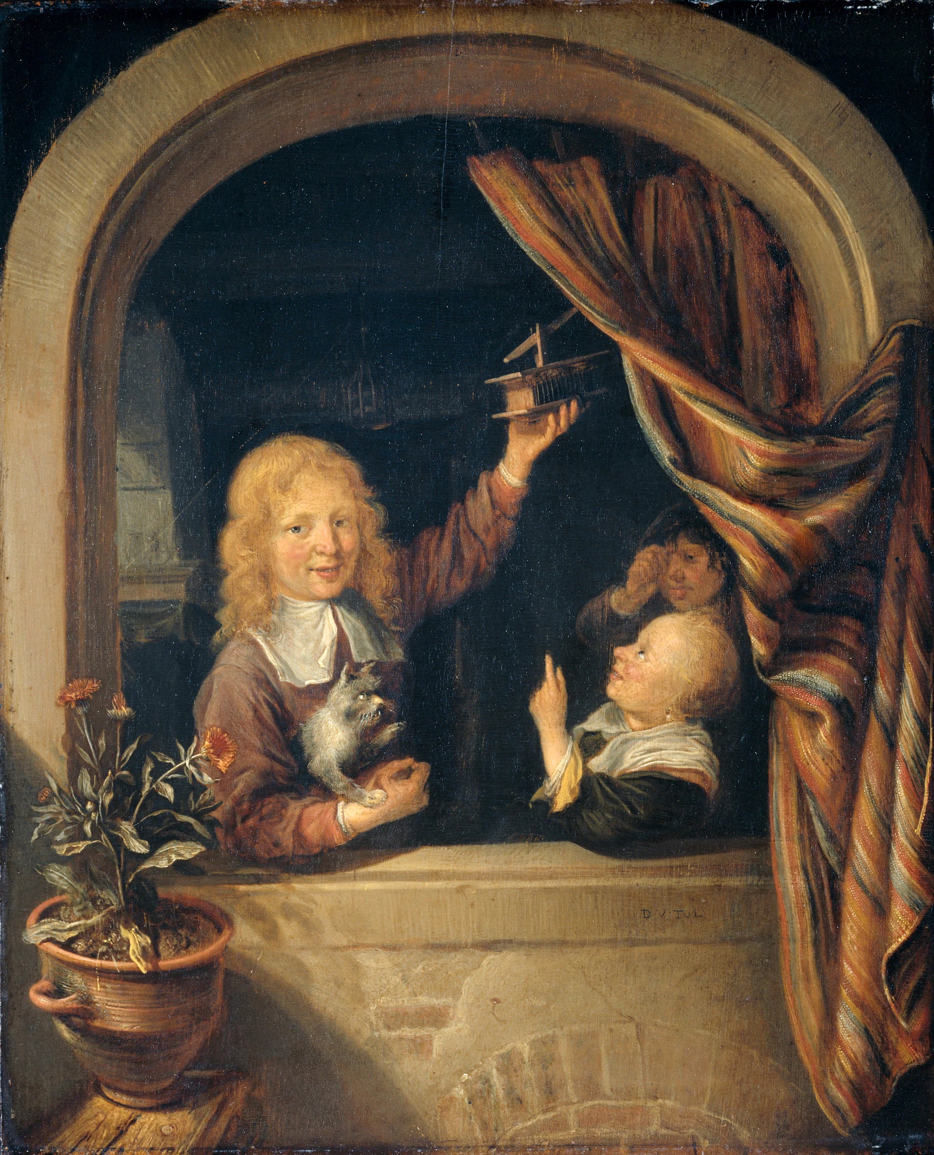Enfants avec une souricière - Domenicus van Tol
