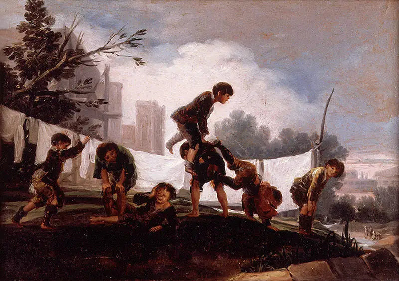 Børn, der leger hoppe-geder - Francisco de Goya