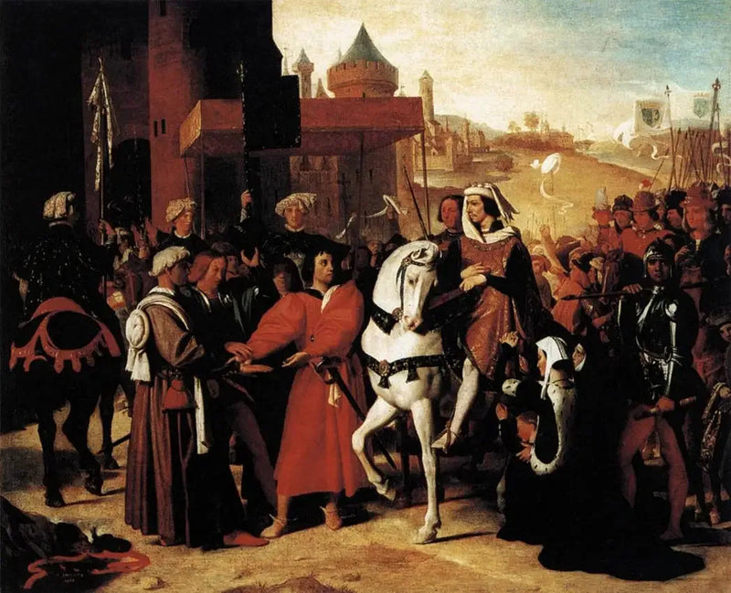 Indtræden i Paris af delfinen, fremtidige Charles Quint - Jean-Auguste-Dominique Ingres