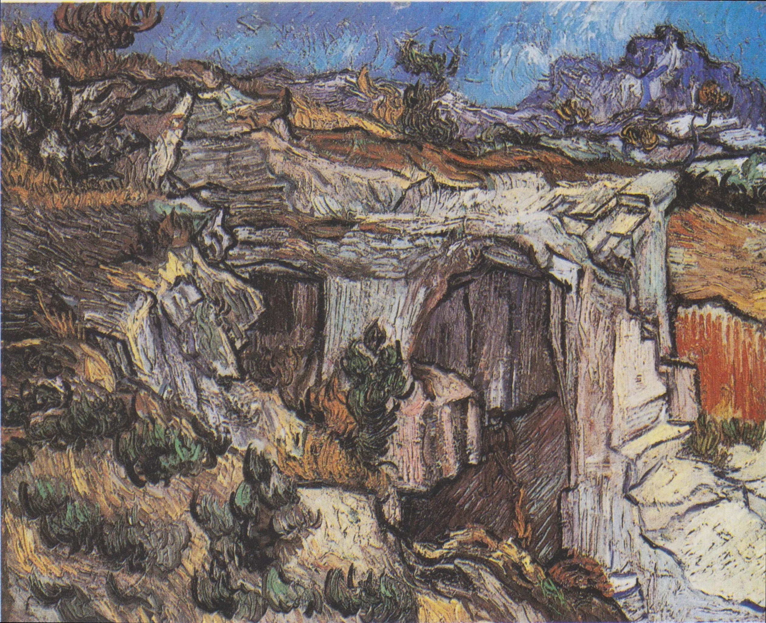 Entrée d'une carrière près de Saint-Rémy - Vincent van Gogh image 1 reproduction de peinture à l’huile