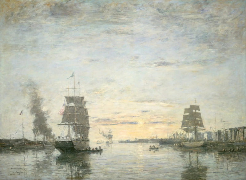 Havre Havn Indgang - Eugène Boudin