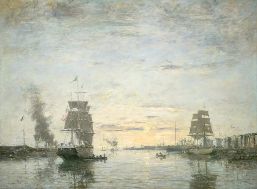 Havre Havn Indgang - Eugène Boudin