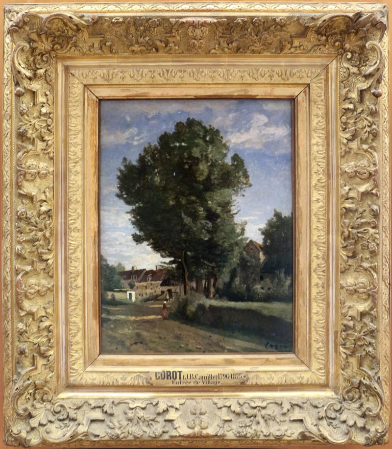 Landsbyindgang - Jean-Baptiste Camille Corot