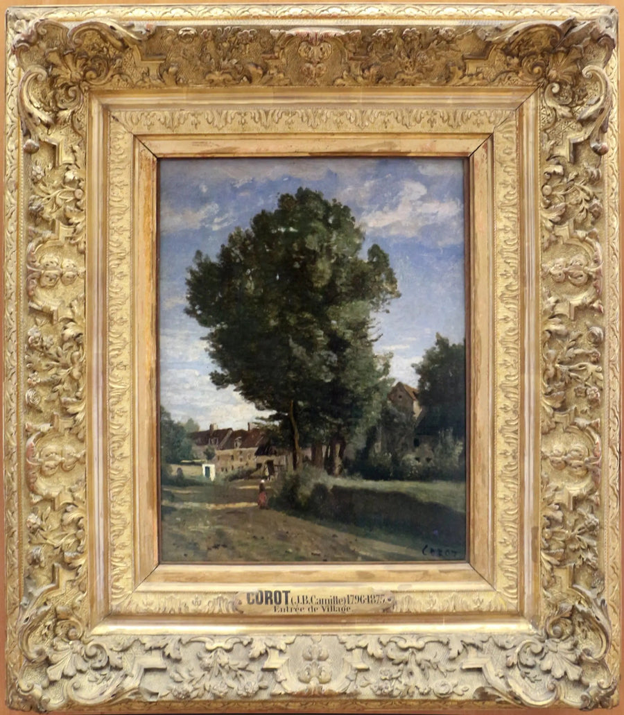 Landsbyindgang - Jean-Baptiste Camille Corot