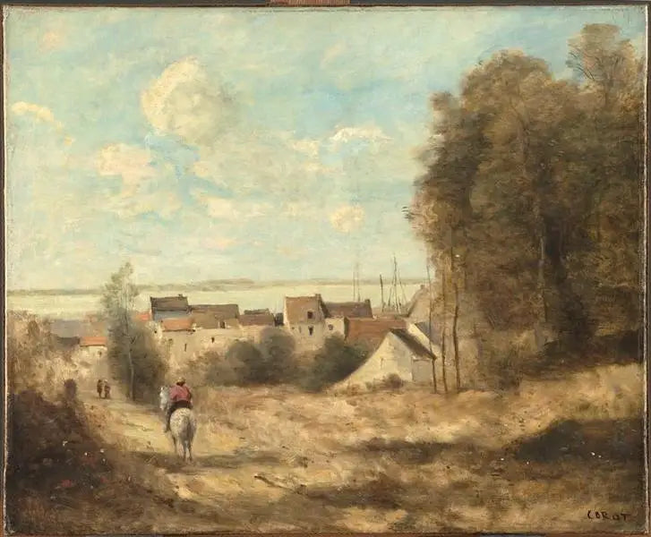 Landsbyindgang - Jean-Baptiste Camille Corot