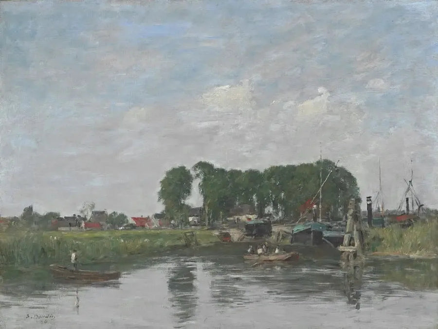 Områderne omkring Dordrecht. Skibreparationsværksted - Eugène Boudin