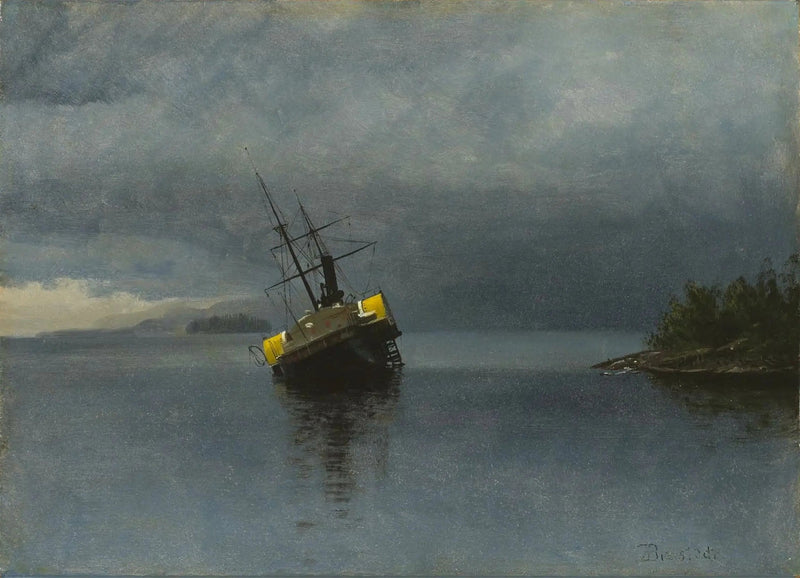 Skibsvraget af Ancon i Loring-bugten, Alaska - Albert Bierstadt