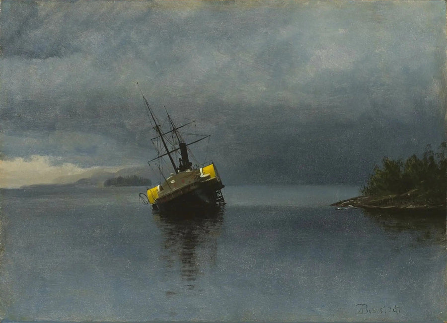 Skibsvraget af Ancon i Loring-bugten, Alaska - Albert Bierstadt