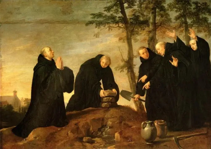 Episoder af livet for Sankt Benedikt: Den mirakuløse fontæne - Philippe de Champaigne