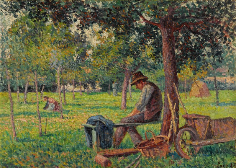 Éragny, Rodo Pissarro dans le jardin de son père - Maximilien Luce image 1 reproduction de peinture à l’huile