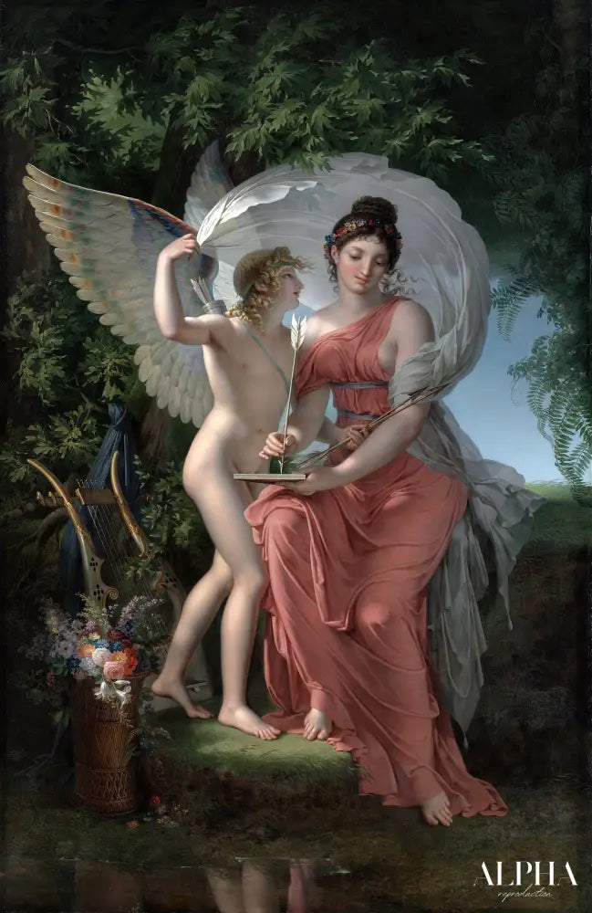 Erato muse de la poésie lyrique - Charles Meynier Reproductions de tableaux à la peinture à l’huile