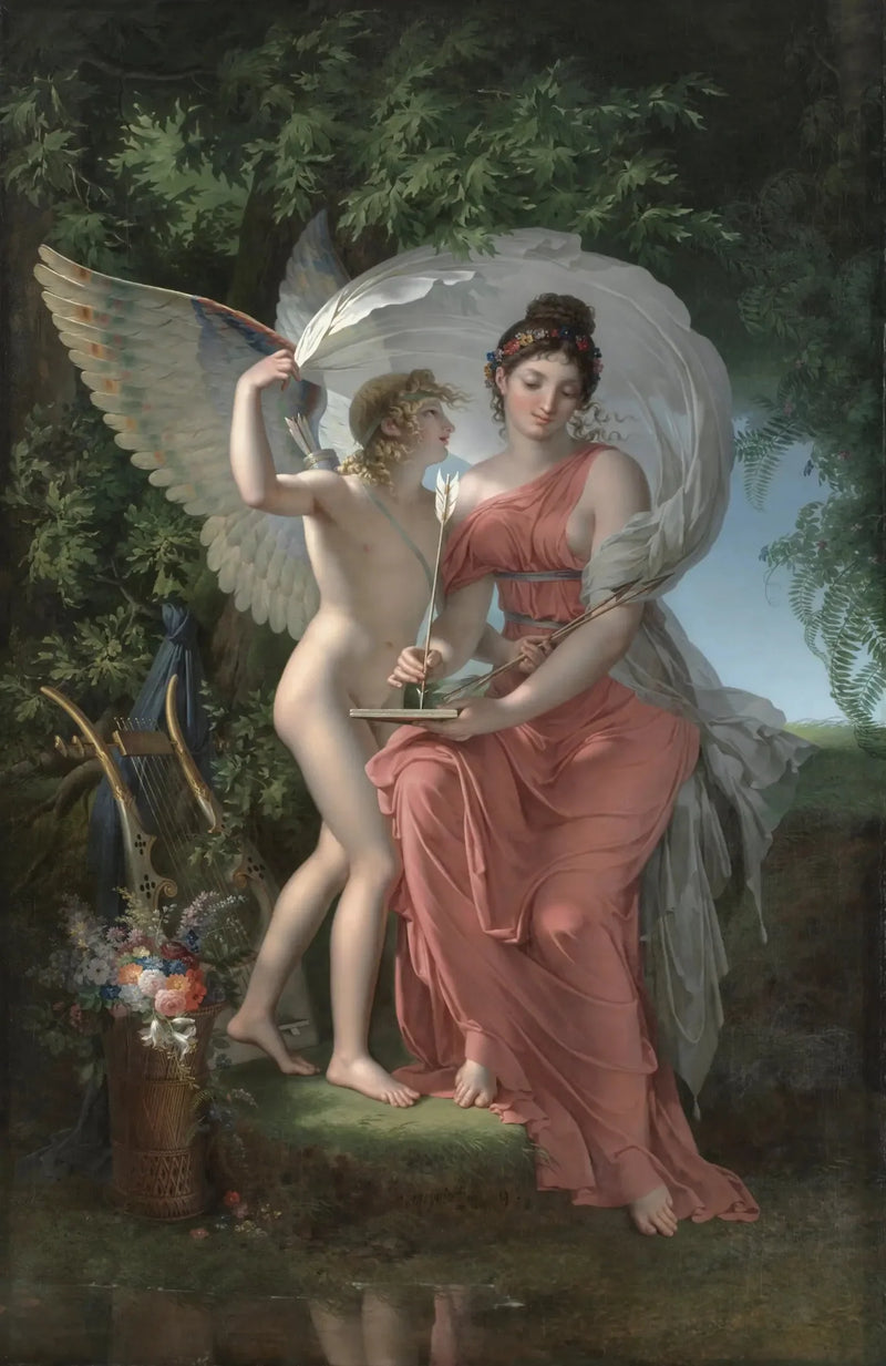 Erato, muse der leder den lyriske poesi - Charles Meynier