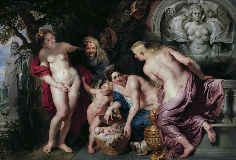 Érichthonios opdaget af Cécrops' døtre - Peter Paul Rubens