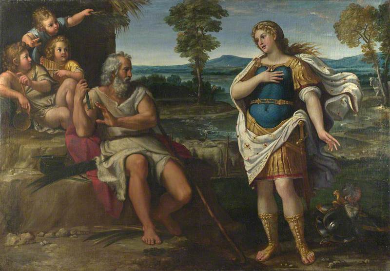 Erminia søger tilflugt hos hyrderne - Annibale Carracci