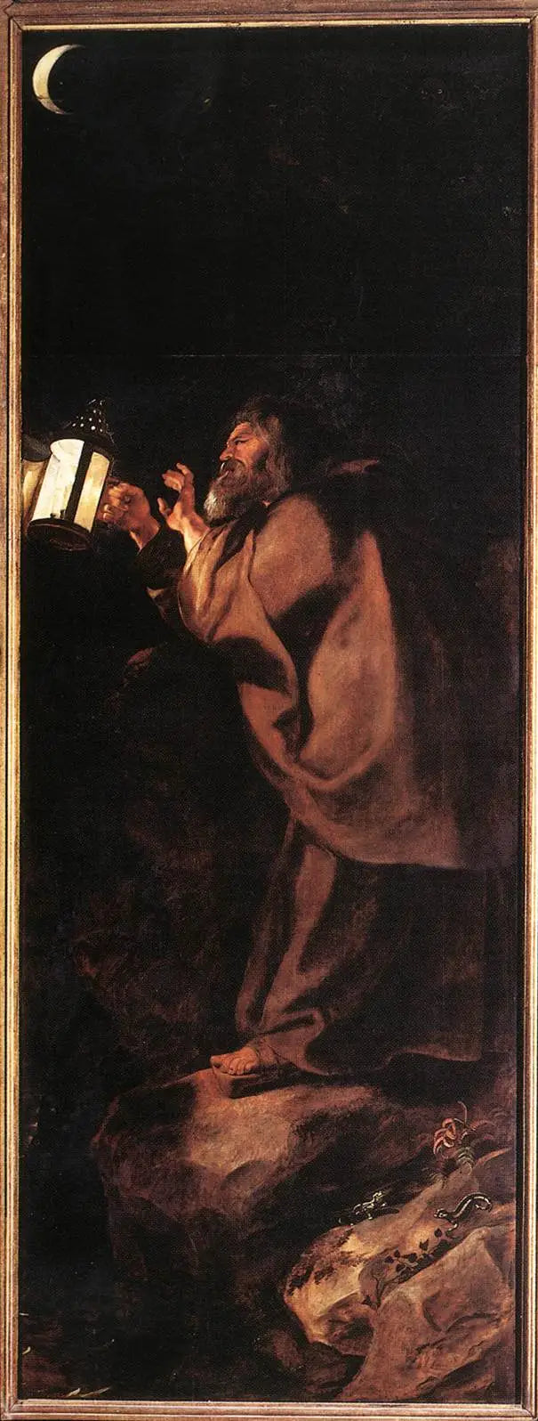 Eremit med en lampe - Peter Paul Rubens
