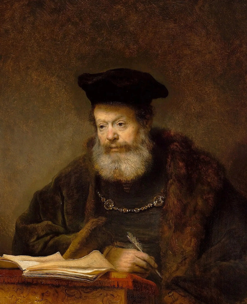 Lærd ved sit arbejdsbord - Rembrandt