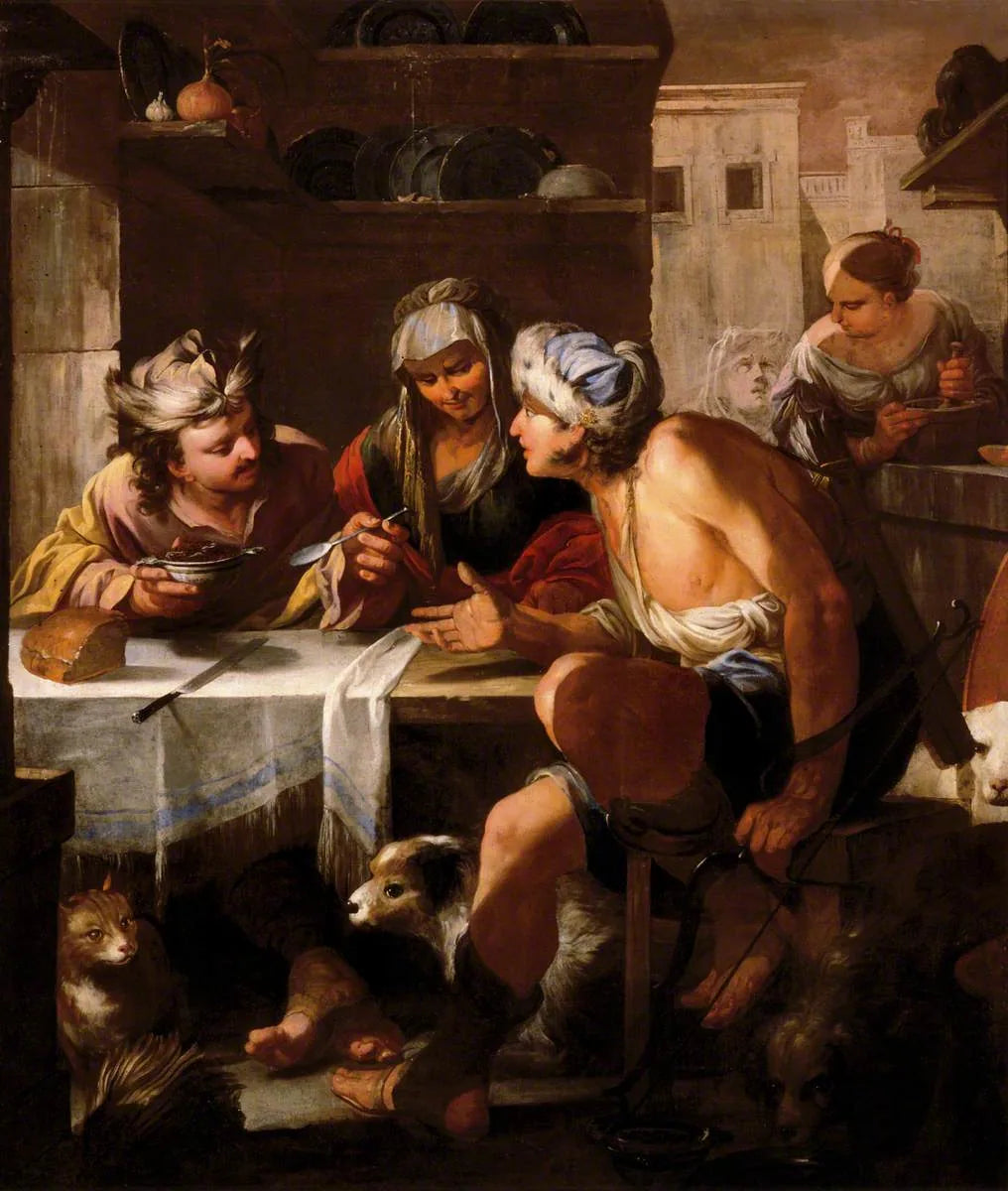 Ésaü vend son droit d'aînesse - Luca Giordano image 1 reproduction de peinture à l’huile