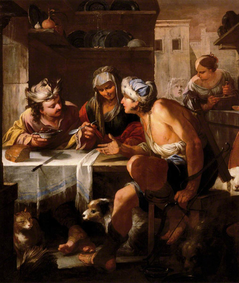 Esaú sælger sin førstefødselsret - Luca Giordano