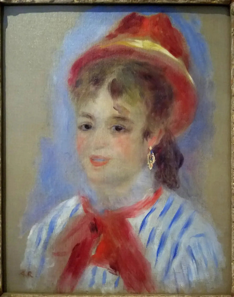 Estelle med den røde hat - Pierre-Auguste Renoir
