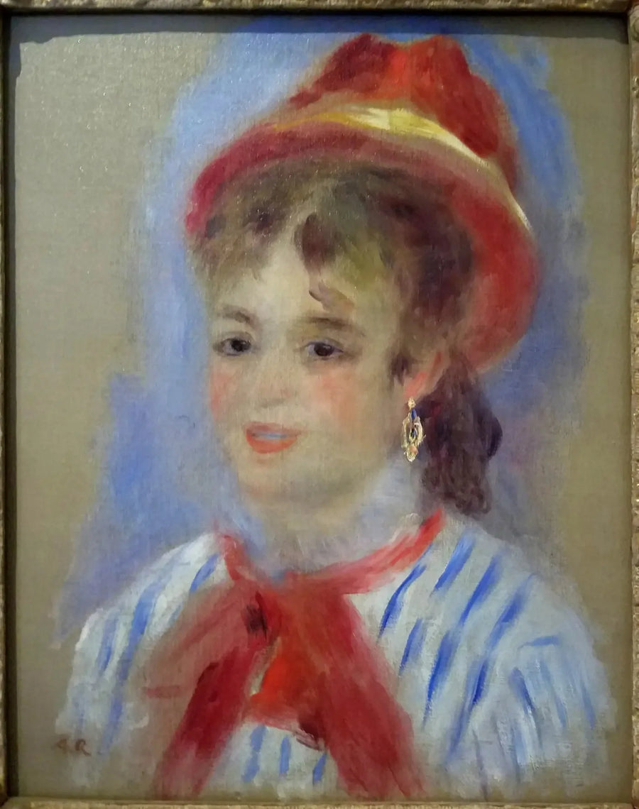 Estelle med den røde hat - Pierre-Auguste Renoir