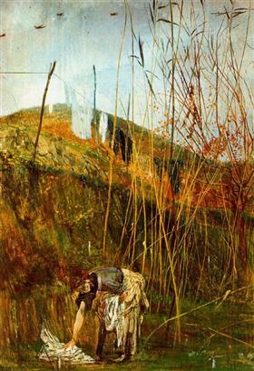 Udstræk tøjet. Murmaleri af Falconiera - Giovanni Boldini