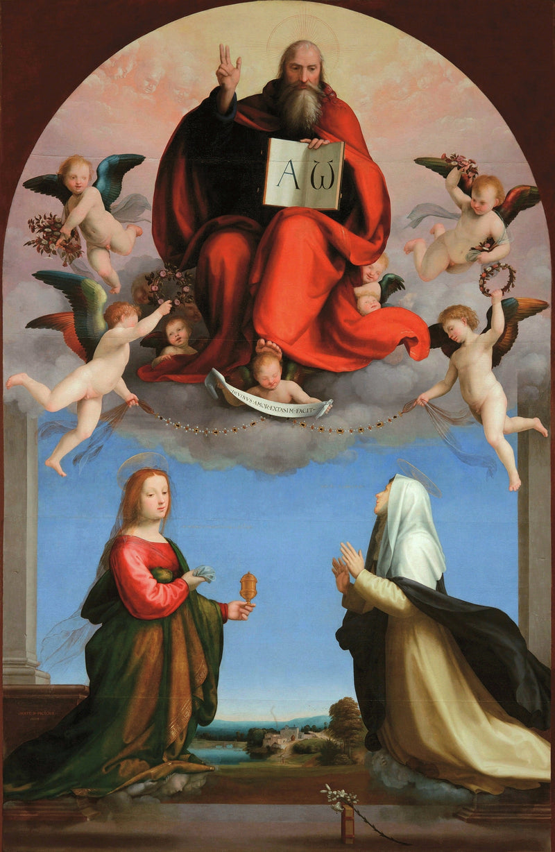 Evig i herlighed mellem de hellige Maria Magdalena og Katarina af Siena - Fra Bartolomeo