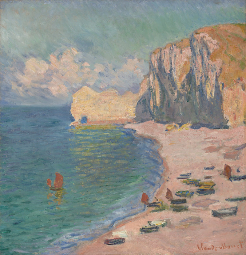 Étretat, stranden og klippen ved Amont W1012 - Claude Monet
