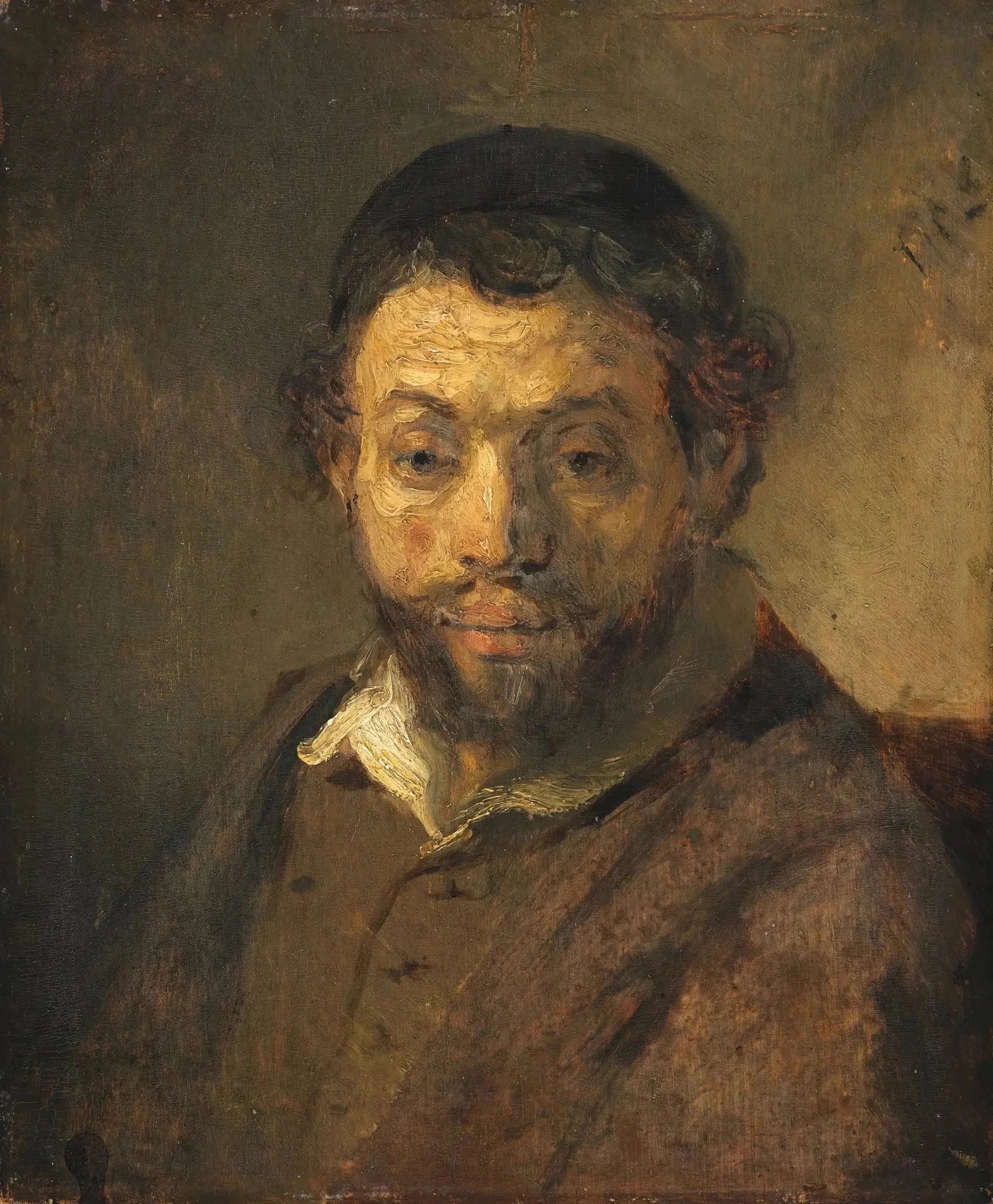 Étude de portrait d’un jeune homme juif — Rembrandt, vers 1648, Gemäldegalerie de Berlin
