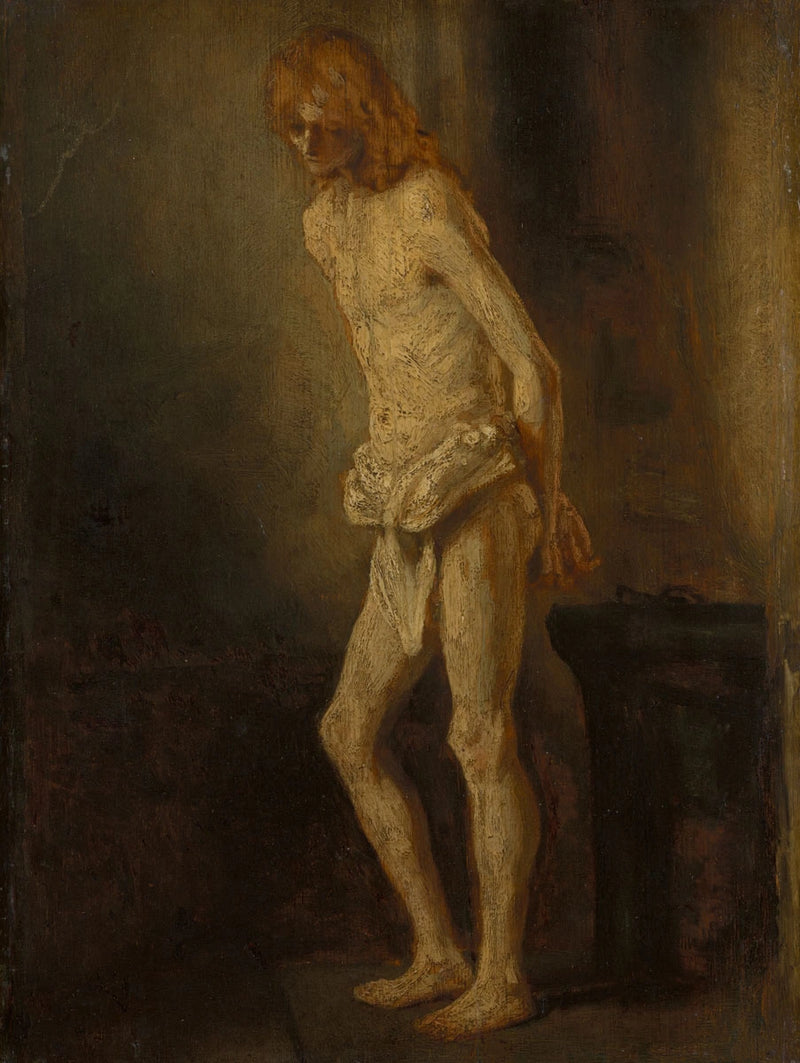 Étude de nu pour le Christ à la colonne – attribué à Rembrandt, vers 1646