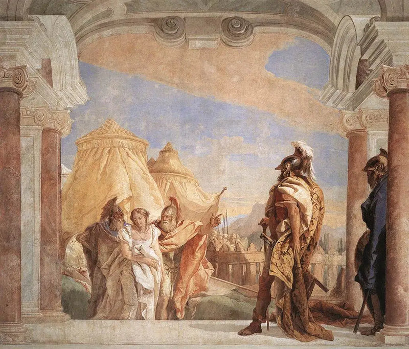 Eurybates og Talthybios fører Briseis til Agamemnon - Giovanni Battista Tiepolo
