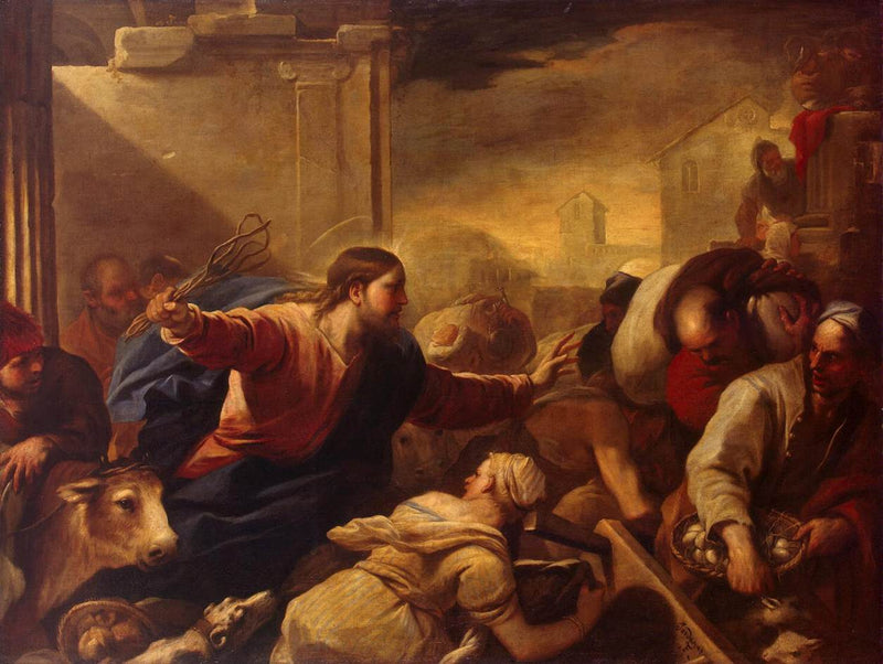 Udstødelse af handlende fra Templet - Luca Giordano