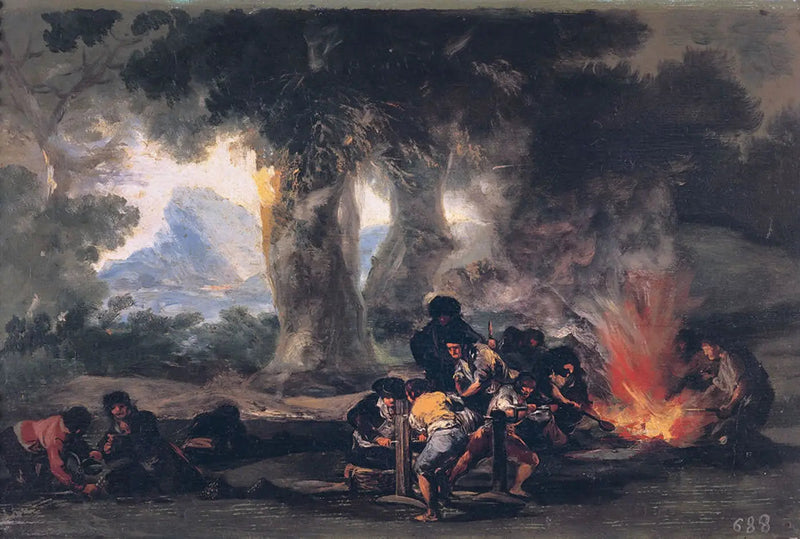 Fremstilling af kugler i Sierra de Tardienta - Francisco de Goya