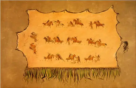 Fac-similé de la robe des quatre hommes du chef - Mandan - George Catlin - Alpha Reproduction