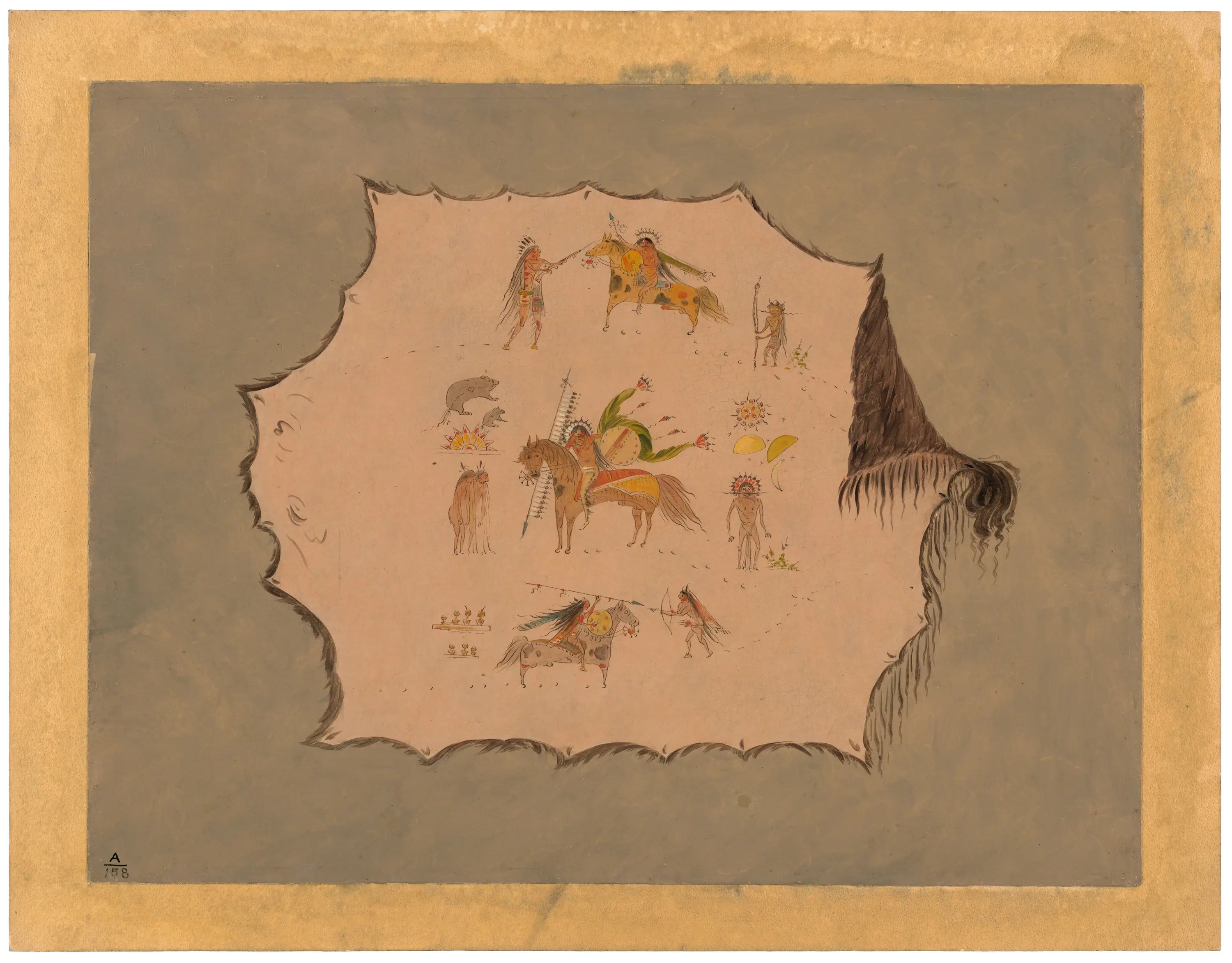 Fac-similé d’une robe de médecin Pawnee avec des motifs professionnels fantastiques - George Catlin - Alpha Reproduction