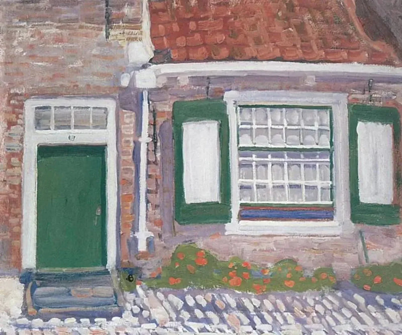 Husfacade med grønne persienner - Piet Mondrian