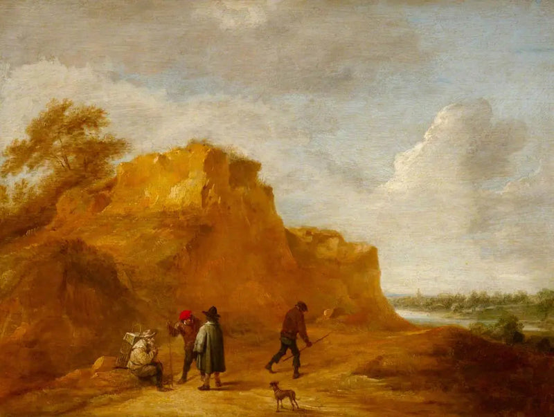 Sandklippe og personer - David Teniers den Yngre