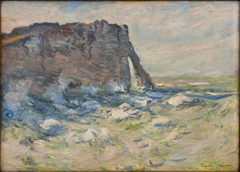 Falaise og Porte d'Aval i hårdt vejr - Claude Monet