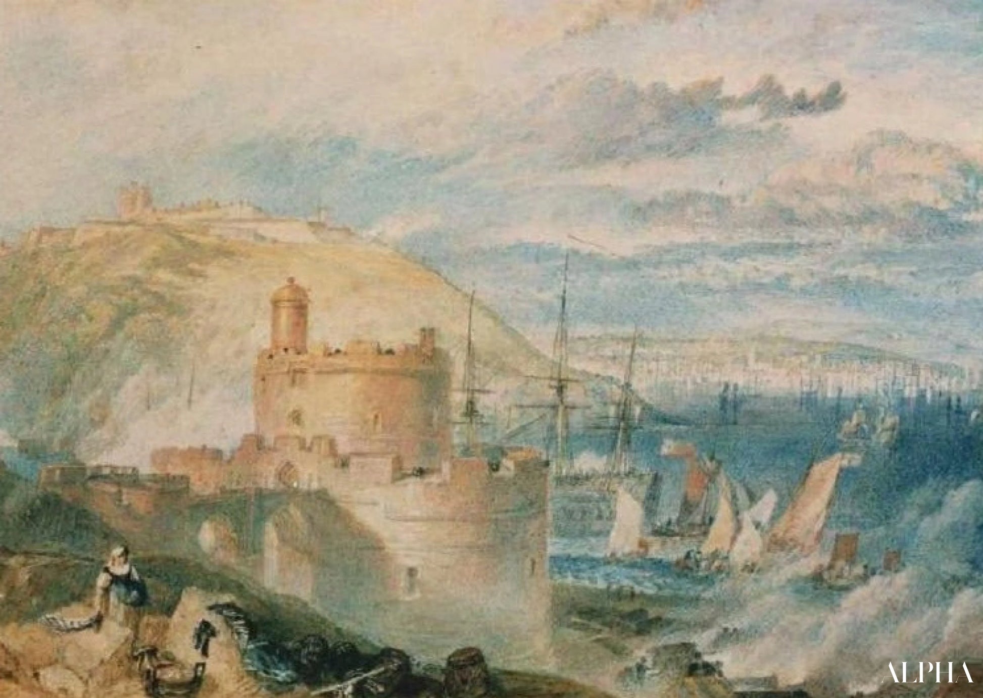 Falmoutl - William Turner - Reproduktioner af malerier og højkvalitets malerier