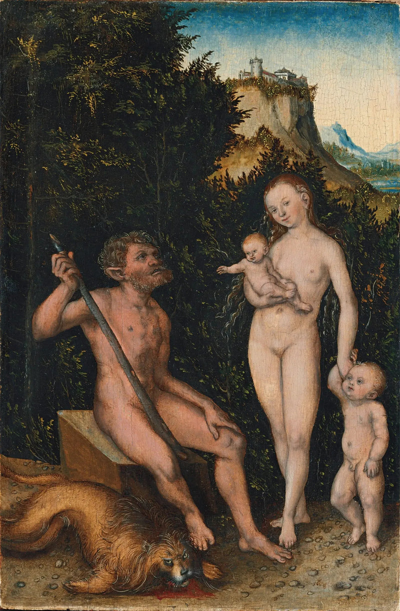 Familie af vilde mænd - Lucas Cranach den Ældre