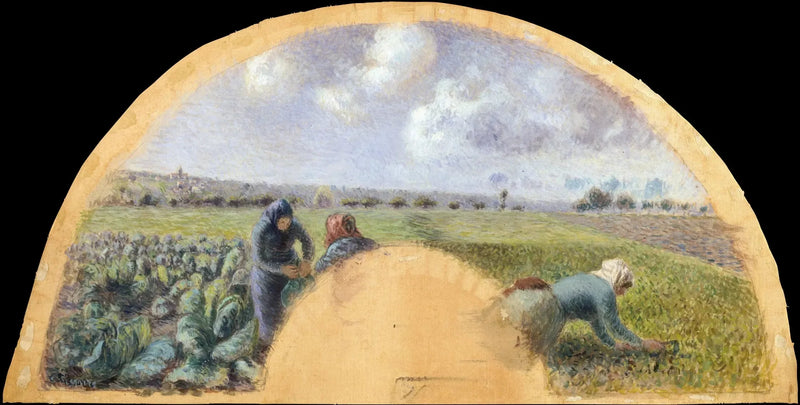 Fan Mount: Kålplukkerne - Camille Pissarro