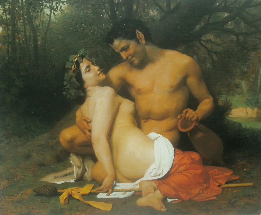 Faun og Bacchus - Bouguereau