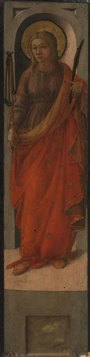 Kvindelig helgen med en pisk (Saint Walburga?) - Fra Filippo Lippi