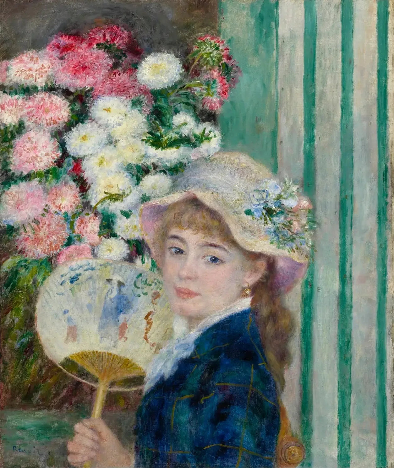 Femme à l'éventail - Pierre-Auguste Renoir image 1 reproduction artisanale de tableau