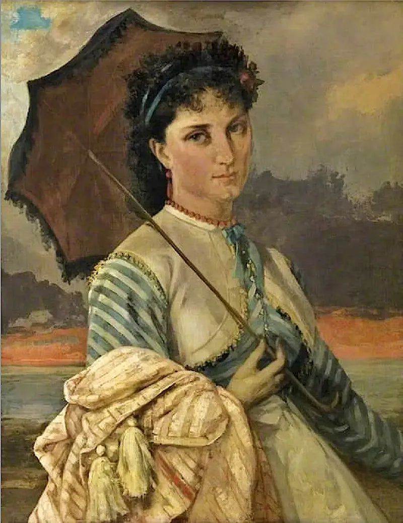 Kvinde med parasol, Mademoiselle Aubé de la Holde - Gustave Courbet