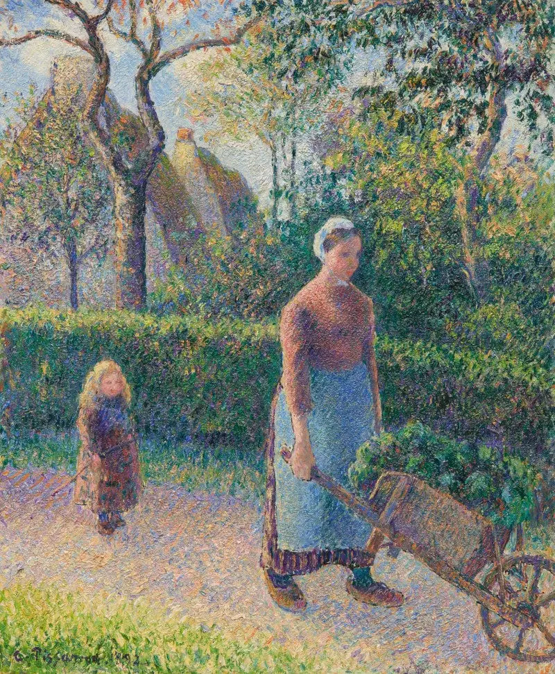Kvinde med skubbevogn - Camille Pissarro