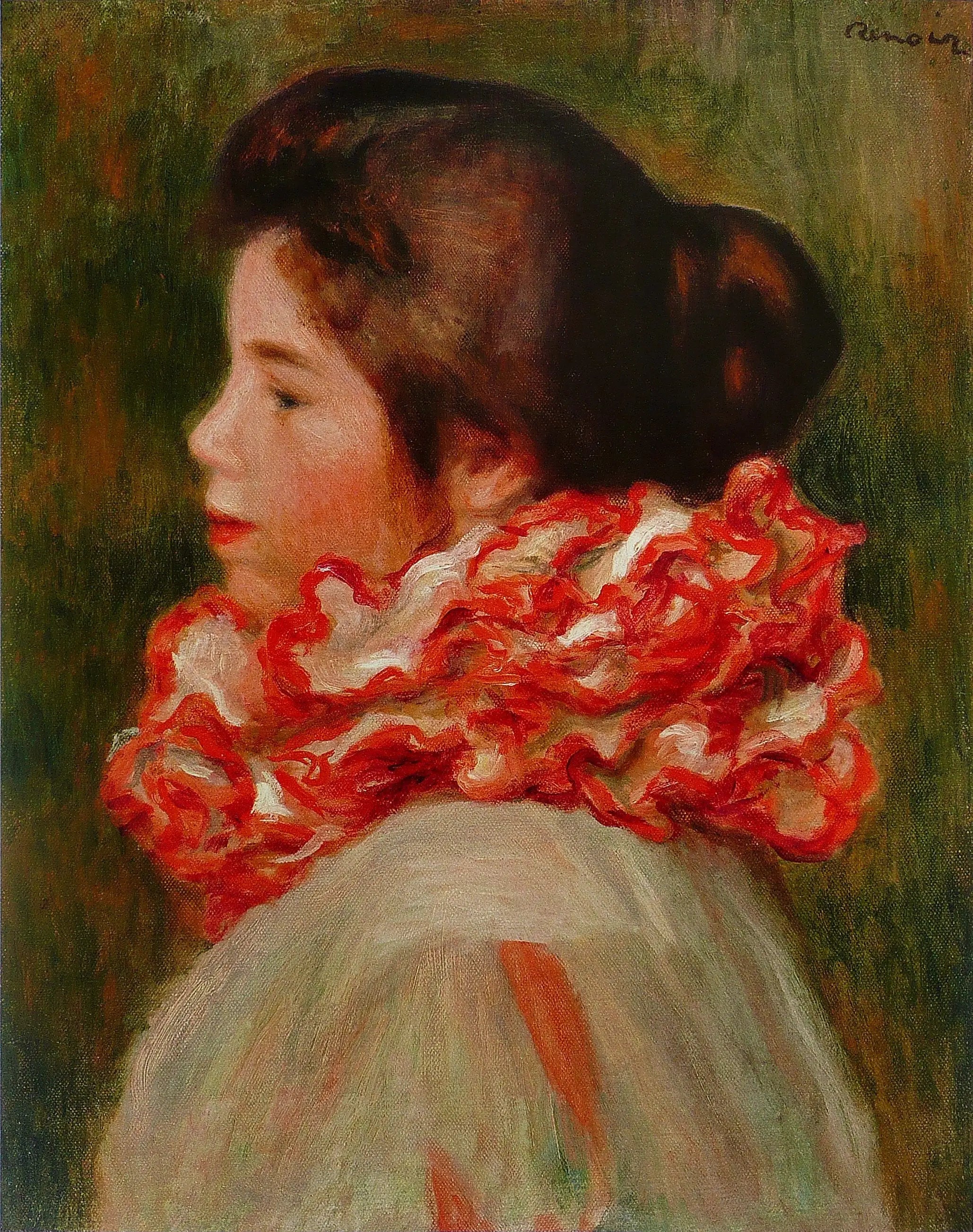 Femme à la collerette rouge - Pierre-Auguste Renoir image 1 reproduction réalisée par Alpha Reproduction